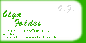 olga foldes business card